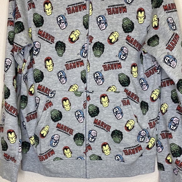 Marvel Comics HULK! CAPTAIN AMERICA! IRON MAN! Hero Toss Fleece Hoodie NWT - Picture 3 of 10